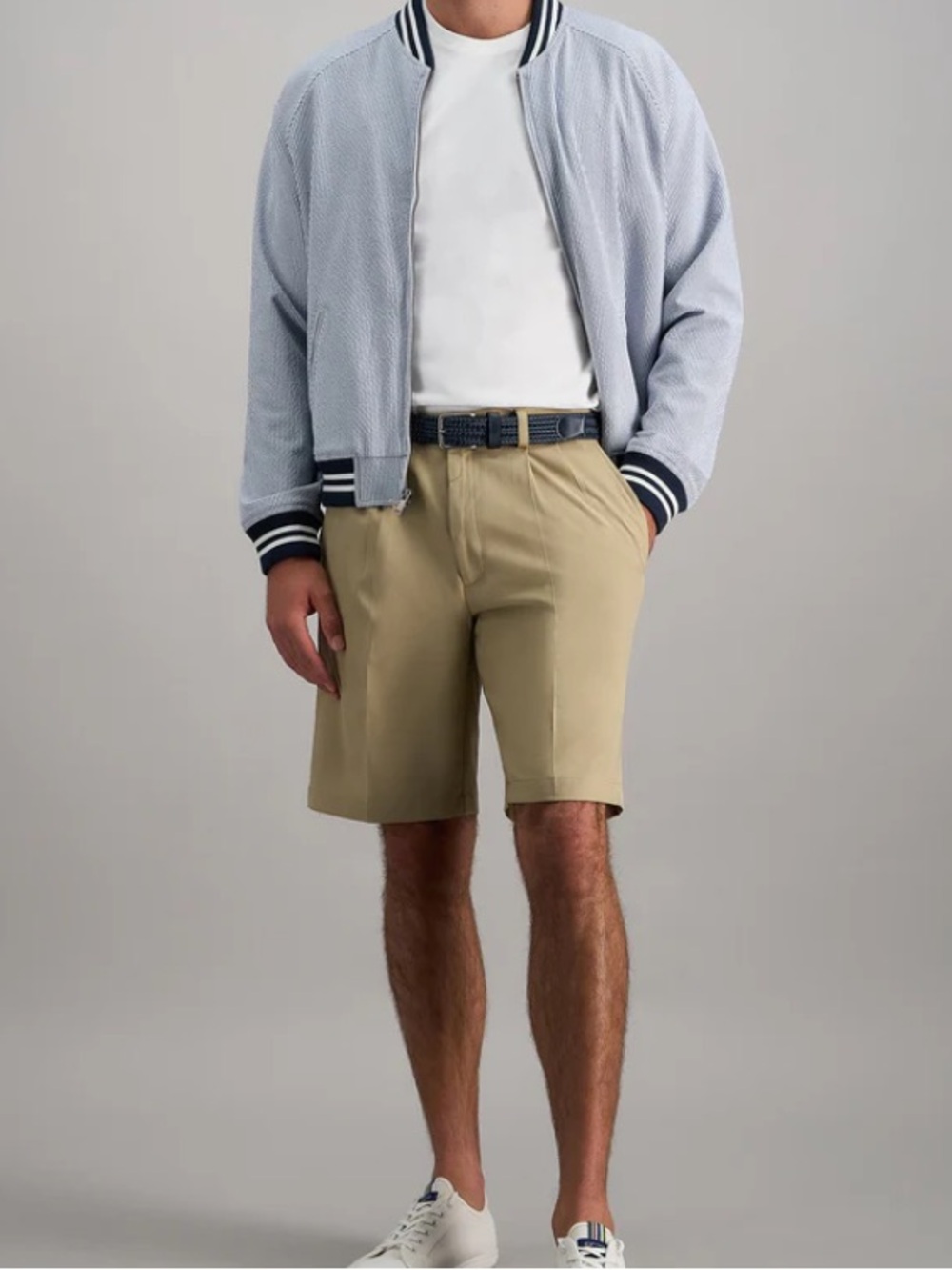 Haggar NEW Men's Cool 18 Pro Shorts Straight Fit Pleat Front Sz 48 Big And Tall - Picture 2 of 12